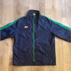Vintage 70s Frank Shorter Running Gear Nylon Windbreaker Navy Green Track